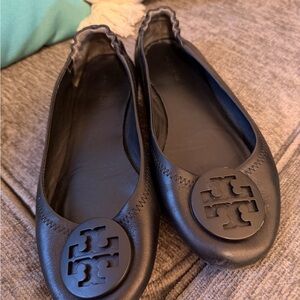 Tory Burch Black Leather Flats